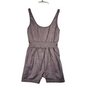 AEROPOSTALE Women’s Gray Purple Seamless Romper Strappy Back Size M